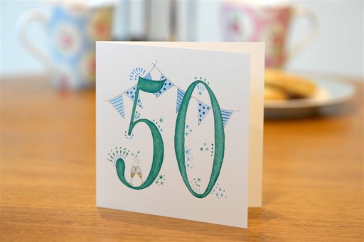 Hand drawn 50th birthday card