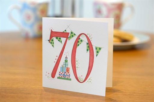 Hand drawn 70th birthday card